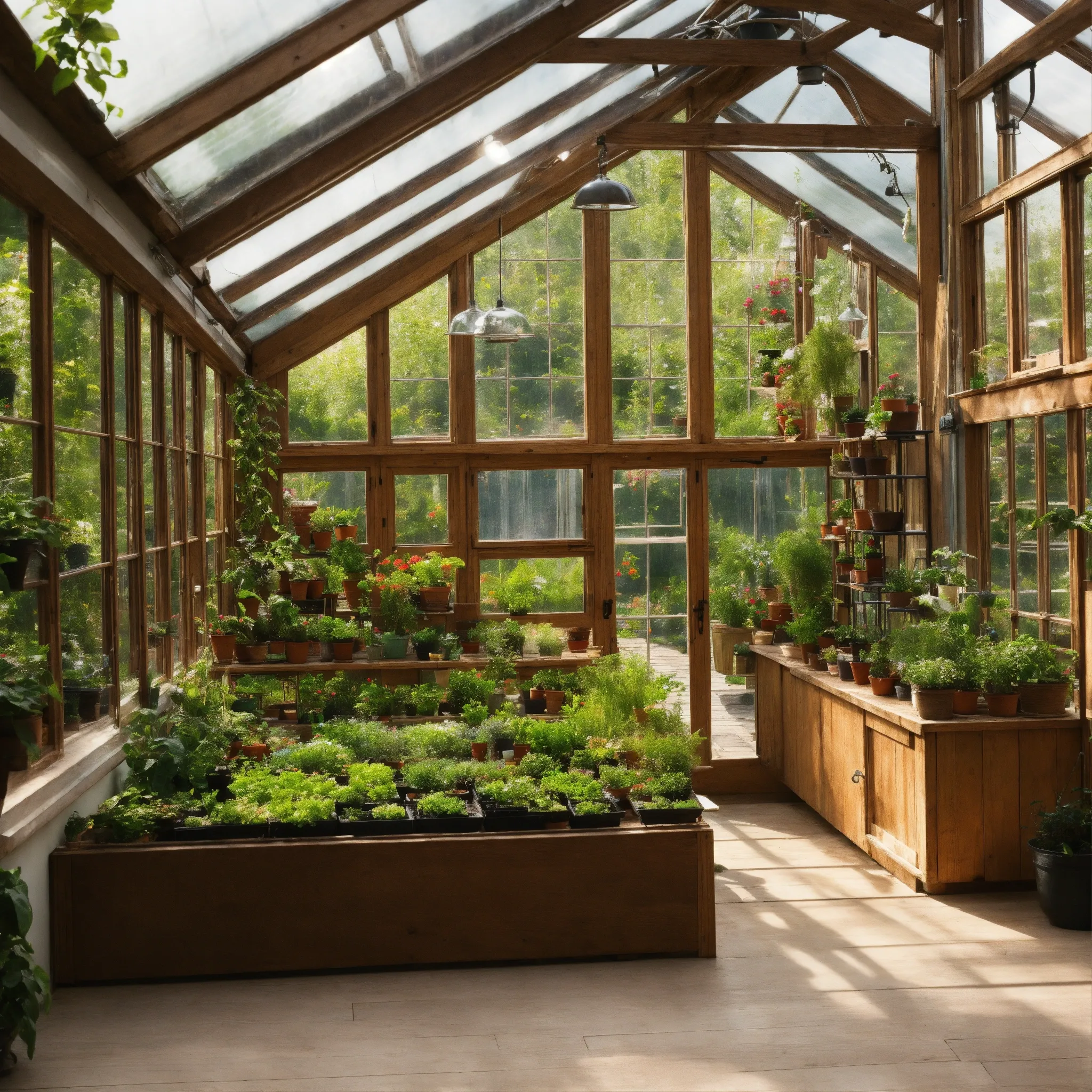 Productive workspace with plants